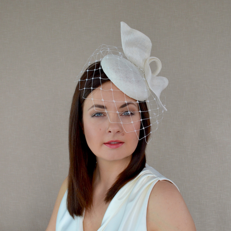 ivory pillbox hat